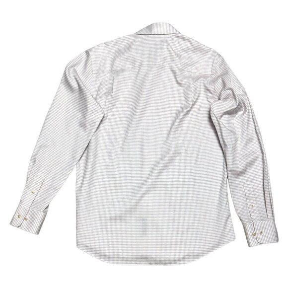 DAVID DONAHUE Luxury Non Iron Trim Fit Plaid Designer Business Dress Shirt - Picture 3 of 5